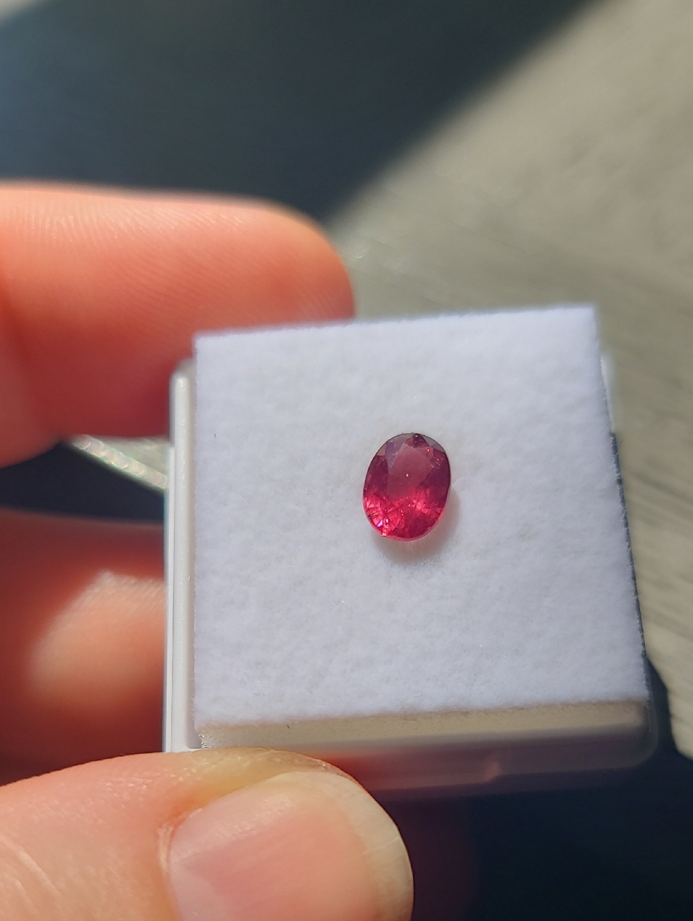 Pink/purple Faceted Rhodolite Garnet Oval Gemstone
